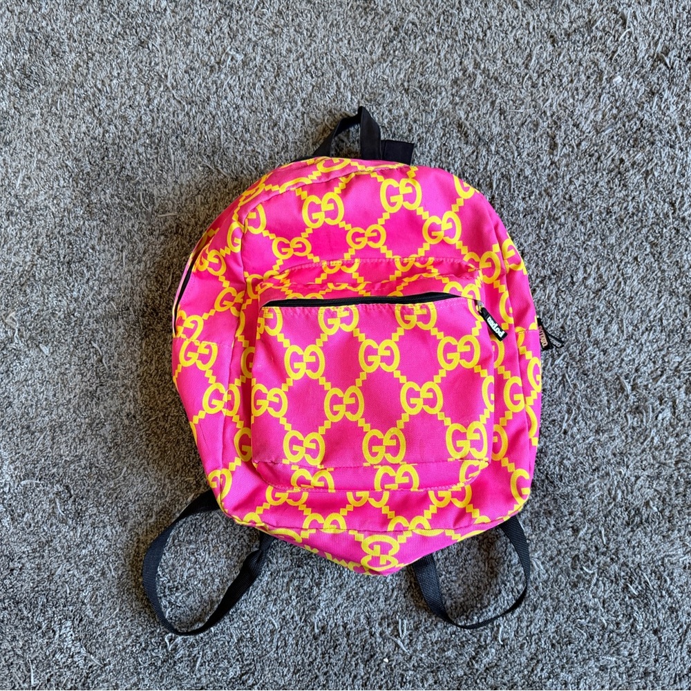Imran Potato Pink and Yellow Backpack dub g USED
